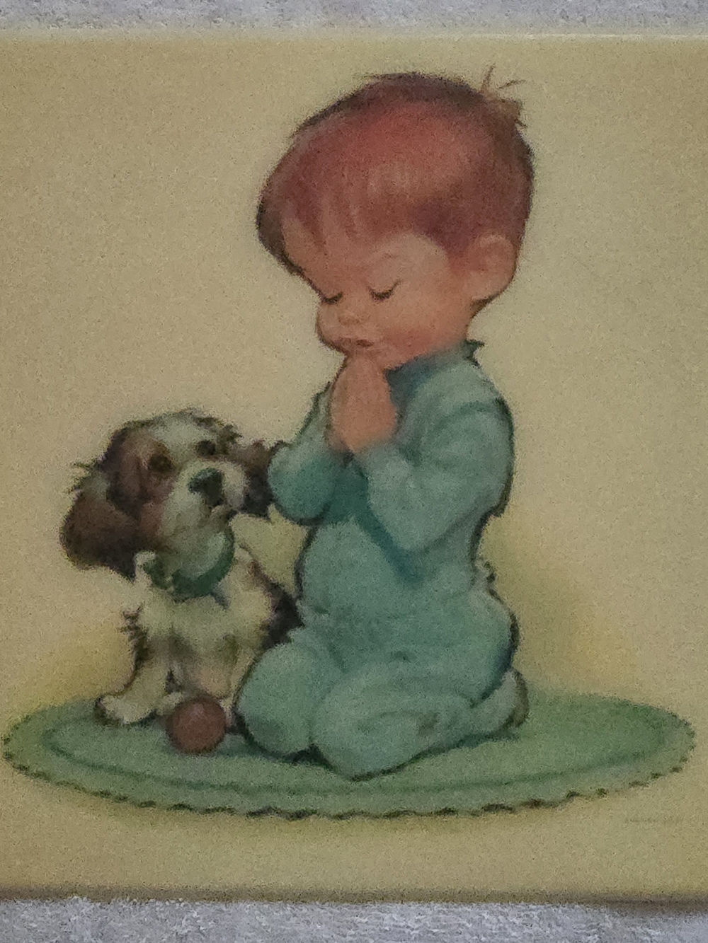 Vintage Plaque Pete Hawley Little Boy Dog